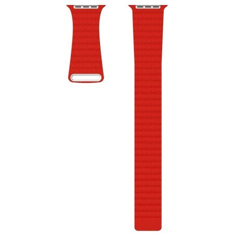 Curea iUni compatibila cu Apple Watch 1/2/3/4/5/6/7, 40mm, Leather Loop, Piele, Red